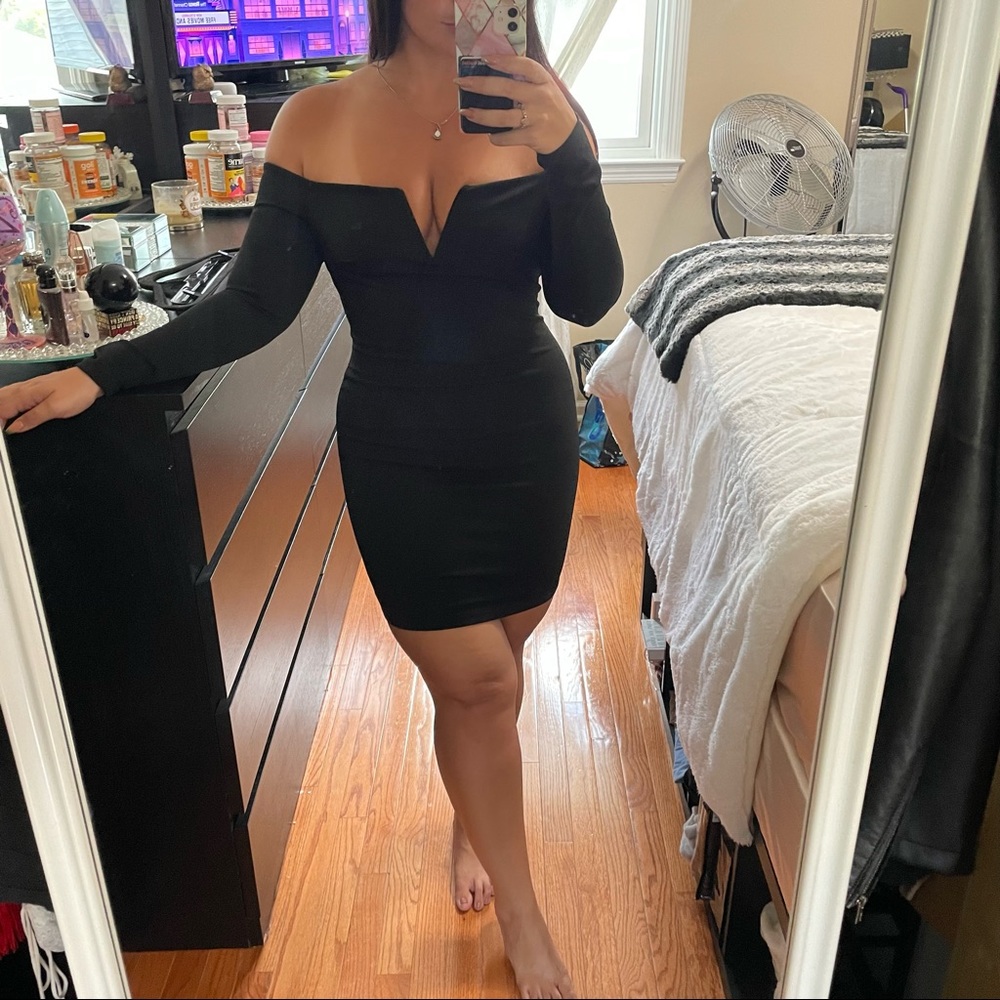 South Moon Under Black Off the Shoulder Dress